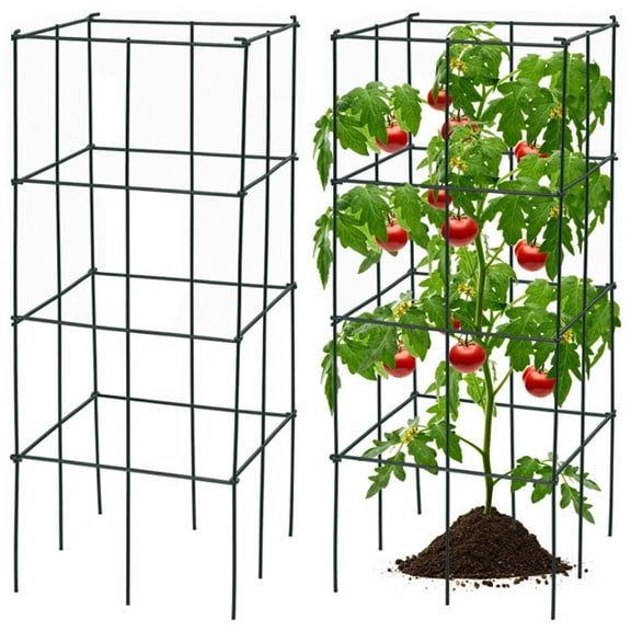 Spaco 4 Pack Garden Trellis for Climbing Plants for Flower Vegetable, Green Plant Support for Tomato, Flower Outdoor