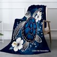 thumbnail image 2 of Joocar Turtle And Flower Design Fleece Blanket For Winter Gift Home Sofa Bed Decoration 50x60 inch, 2 of 5