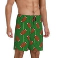 thumbnail image 6 of Mens Pajama Shorts, American football rugby green Sleep Shorts Men Pajama Bottoms Lounge PJ Shorts with Pockets, 6 of 6