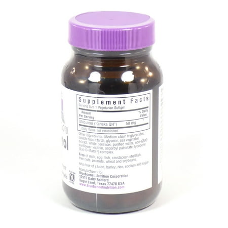 Bluebonnet Nutrition - Cellular Active CoQ10 Ubiquinol From Kaneka QH 50 mg. - 60 Softgels