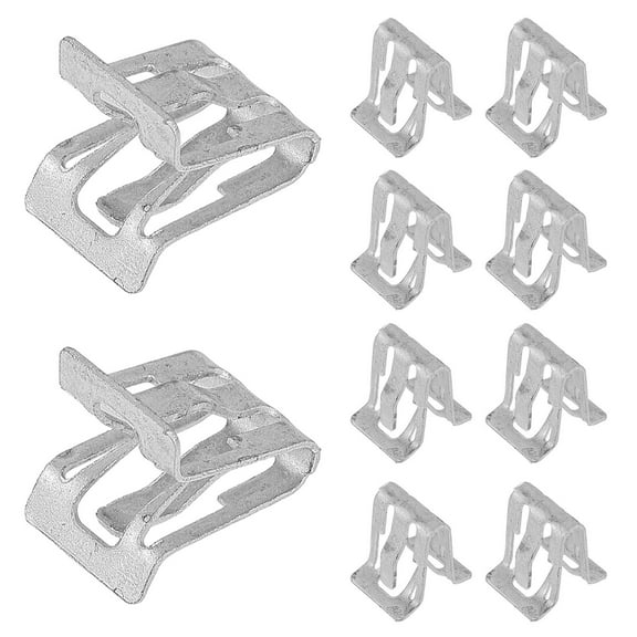 NUOLUX Trim Panel Retainer Clips 10Pcs Silver Metal for Car Interior Components Universal Style 0.75X0.43X0.39in