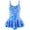 Blue, variant on LYMAYTER Kids Toddler Girls One Piece Swimsuits with Skirt UPF 50+ Sun Protection Halter Ruffled Bathing Suit Hawaiian Swim Floral Skirted Dress Swimwear 4-12T