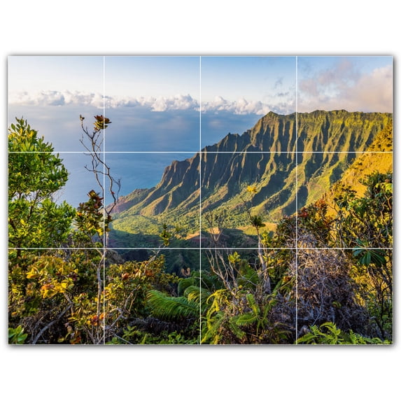 Picture-Tiles.com: Beach Ceramic Tile Wall Mural WAL500049-43XL. 48"W x 36"H using (12) 12" x 12" Ceramic Tiles-Satin Finish