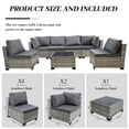 thumbnail image 6 of AstrPthylx 7-Piece Patio Sectional Set with Coffee Table, All-Weather Outdoor PE Rattan L-Shaped Sofa & Cushions for Garden, Backyard (Dark Gray), 6 of 6