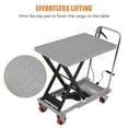 thumbnail image 5 of Hydraulic Lift Table Cart, 500lbs Capacity 59" Lifting Height, Single Scissor Lift Table Cart with 4 Wheels and Non-Slip Pad, Manual Elevating Cart for Material Handling Transportation, 5 of 7