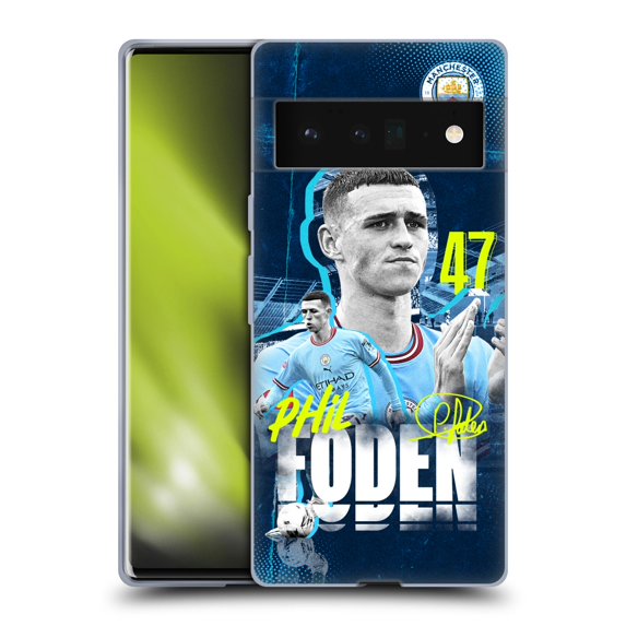 Head Case Designs Officially Licensed Manchester City Man City FC 2022/23 First Team Phil Foden Soft Gel Case Compatible with Google Pixel 6 Pro