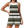 thumbnail image 3 of Feancey Casual Overalls Shorts for Women Sleeveless Striped Short Jumpsuits Button Adjustable Strap Beach Rompers with Pockets Army Green XXL, 3 of 8