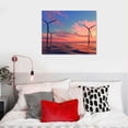 thumbnail image 5 of Orinice Canvas Wall Art Prints Picture Wind turbine farm beautiful nature landscape Framed Large Size Artwork Wall Painting Home Decor for Living Room Bedroom Ready to Hang  20x16in, 5 of 6