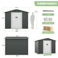 thumbnail image 6 of HOGYME 8' x 8' Outdoor Storage Shed, Metal Utility Tool Storage Shed w/Lockable Doors for Patio Backyard Lawn, Gray, 6 of 20