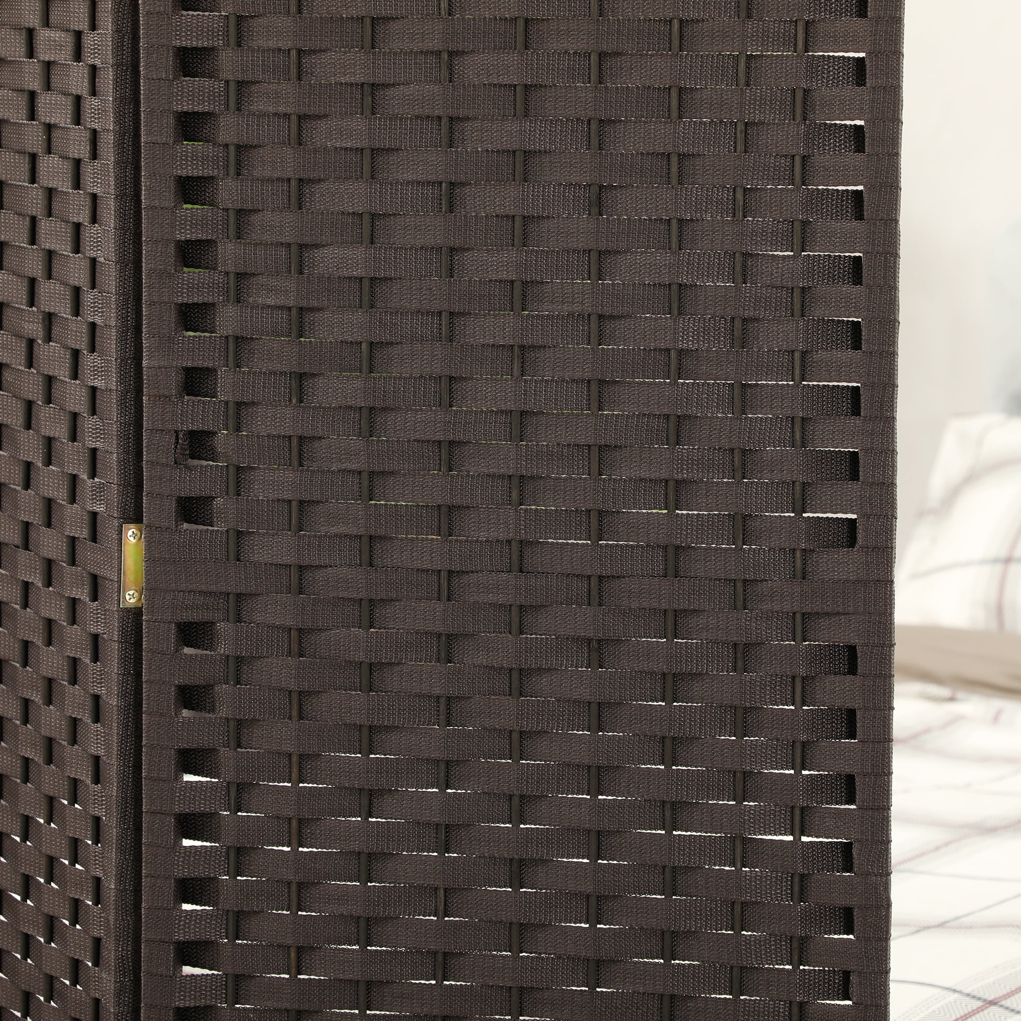 HOMCOM Room Divider, 4 Panel Folding Privacy Screen, 5.6' Tall Freestanding Partition for Home Office, Bedroom, Brown