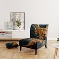 thumbnail image 2 of Designart "Gold Teal Abstract VORTEXs II" Gold Abstract Upholstered Accent Chair - Modern Arm Chair For Bedroom, 2 of 7