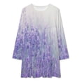 thumbnail image 2 of Purple Lavender Loose Dress Evening Dress Summer Dresses for Women Luxury Dress Long Sleeved Dress, 2 of 4