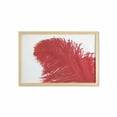 thumbnail image 1 of Feather Wall Art with Frame, Basic and Plain Illustration of an Ostrich Fluff Feminine Details Photo, Printed Fabric Poster for Bathroom Living Room, 35" x 23", Vermilion and White, by Ambesonne, 1 of 2