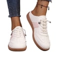 thumbnail image 6 of Women’s Backless Trainers Slip-On Mule Sneakers Breathable Open Back Lace-Up Casual Walking Shoes Retro Tennis Shoes, 6 of 7