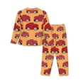 thumbnail image 2 of Kll Red Cars Print Women'S Long Sleeve Pajamas With Pants Sleepwear Loungewear 2 Set-Large, 2 of 9