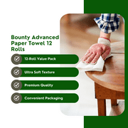 Bounty Advanced 2-Ply Paper Towels White 101 Select-A-Size Sheets 12 Count