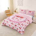 thumbnail image 2 of Catabedysis Pink Letter Print Bedding,Cute Bows Monogrammed O Duvet Cover Full For Girls,Pink Reversible,3pcs,1 Duvet Cover and 2 Pillowcases, 2 of 6