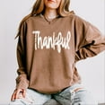 thumbnail image 4 of Thankful Cursive Distressed - Women's Lightweight Garment Dyed Sweatshirt, 4 of 11