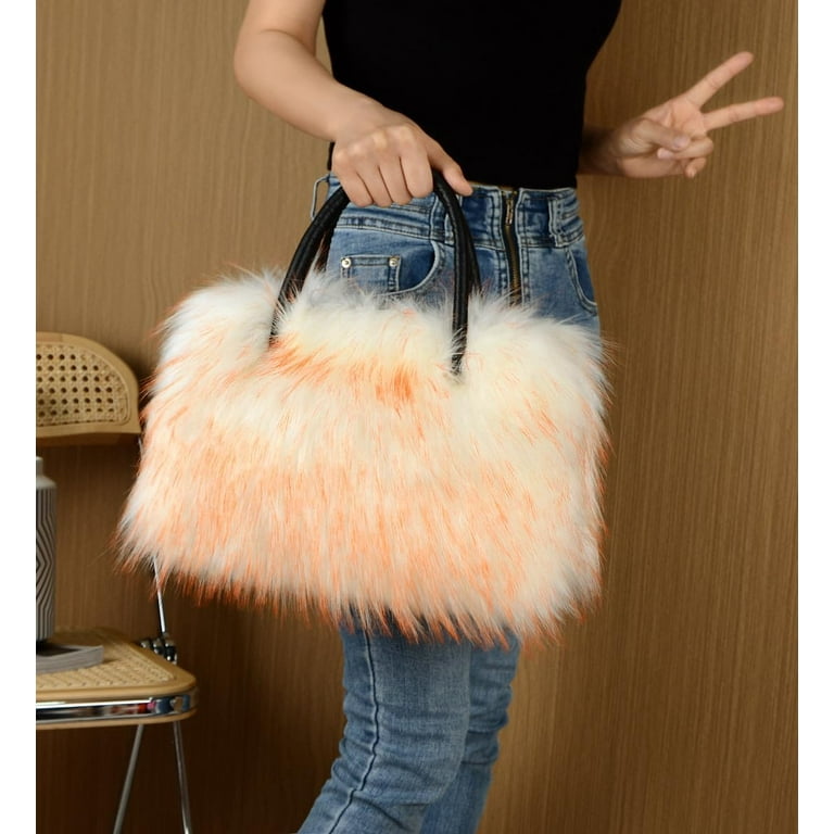 Furry Shoulder Bag for Women Fuzzy Faux Fur Large Tote Furry Shoulder Bag for Women Fuzzy Faux Fur Large Tote