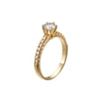 thumbnail image 3 of D-F VS 7.50MM Moissanite Engagement Ring With Diamonds (1.35 ct Moissanite Weight, 1.64 ctw dew) Classic 6 prongs 14K Gold, 3 of 3