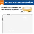 thumbnail image 2 of Película aislante térmica para ventana, transparente y retráctil, película de acristalamiento térmico con cinta adhesiva, antifrío, 1,5 x 2,5 m, 2 piezas esquí esquí Gafas de esquí, 2 of 5