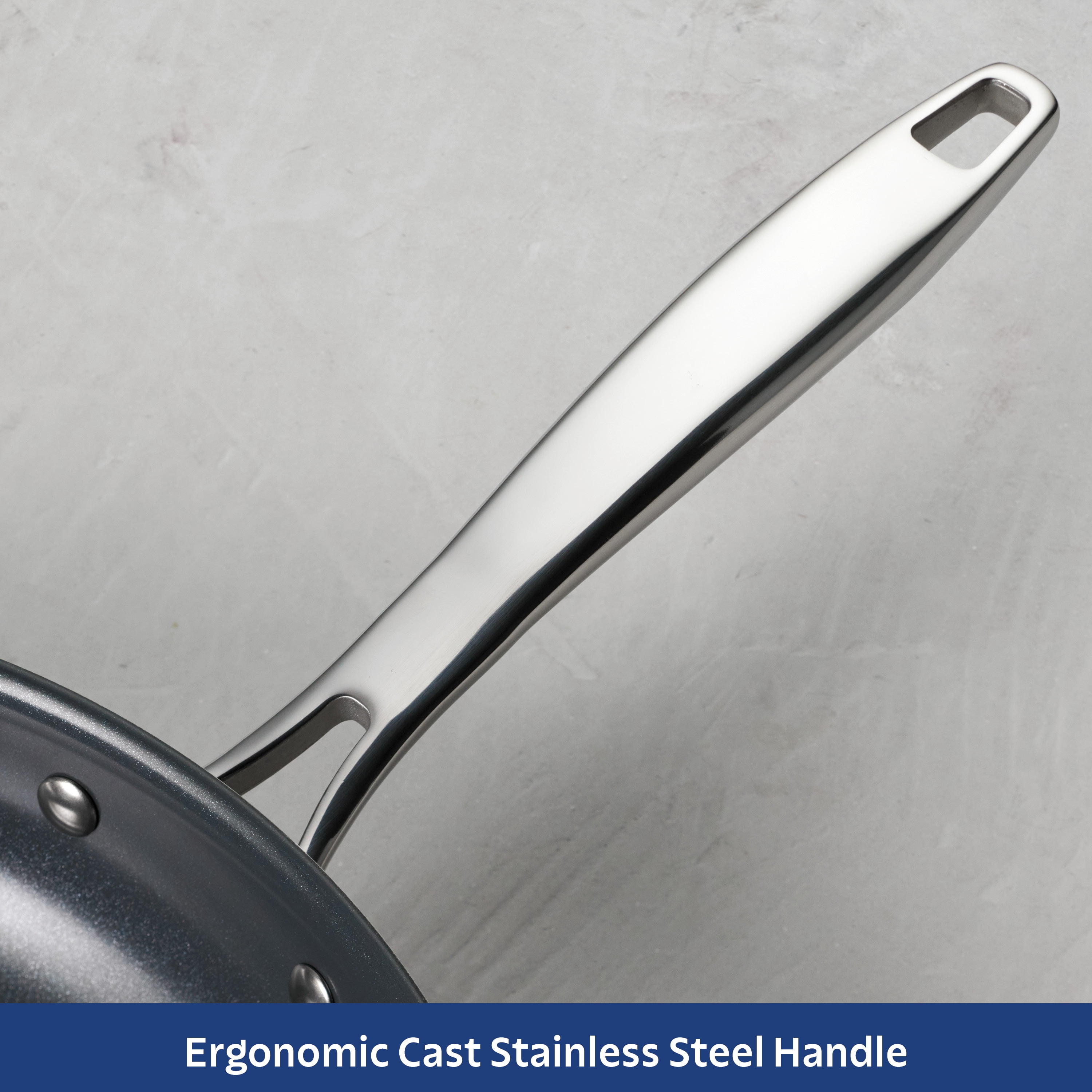 Tramontina Signature 12-Inch Tri-Ply Clad Stainless Steel Large Frying Pan with Ceramic Non Stick Interior, Oven-Safe, Dishwasher-Safe, Induction-Ready