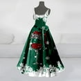 thumbnail image 2 of Women Christmas Outfit Elegant Women Sleeveless Long Evening Gown for Christmas Party Prom Night and Green L, 2 of 3