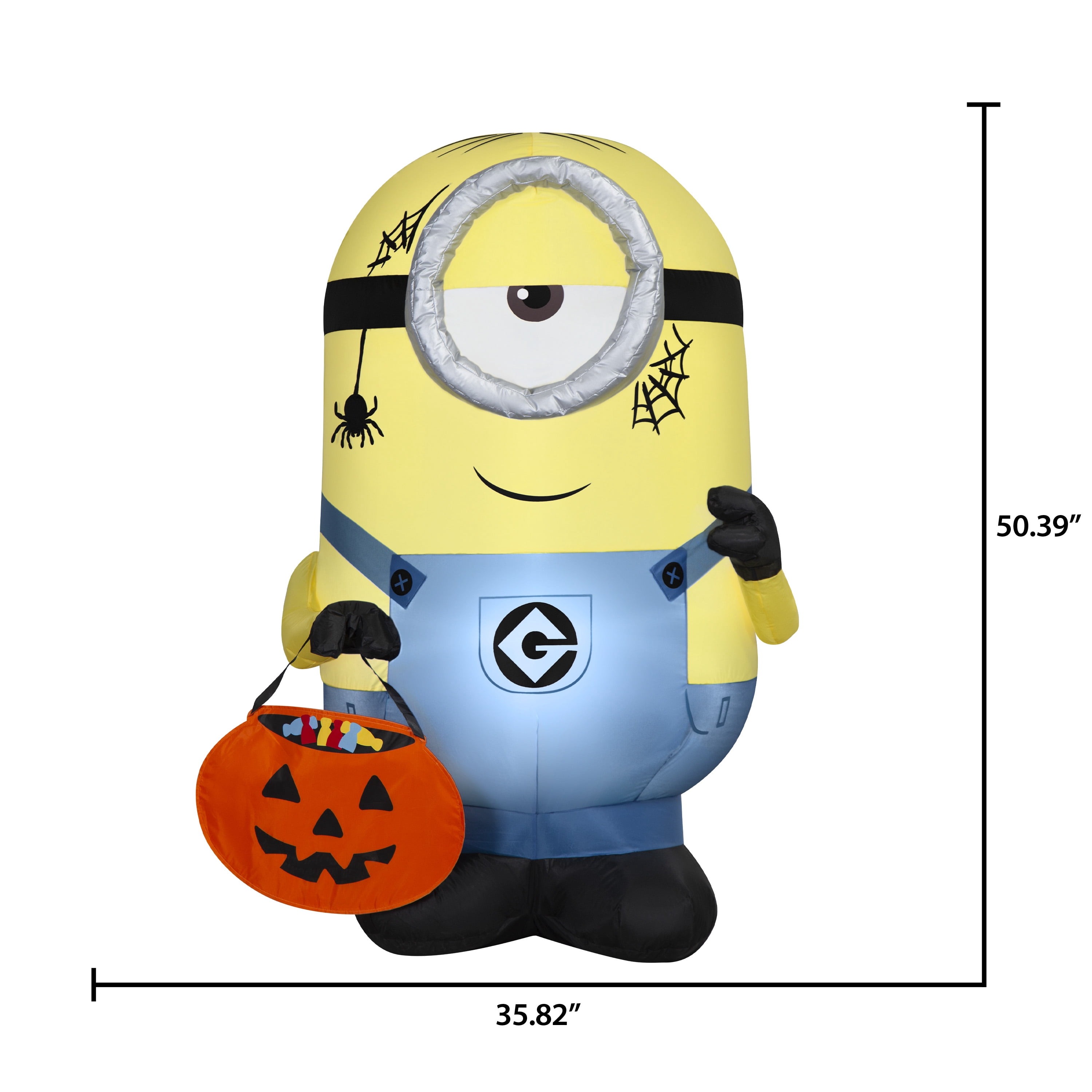Airblown Halloween Yard Inflatables Light Minions Stuart as Villain Universal, 4.2 ft