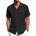 thumbnail image 2 of GENTS BLISS Men Linen Shirts Casual Short Sleeve Button Down Shirts for Men Beach Tops with Pocket, 2 of 10
