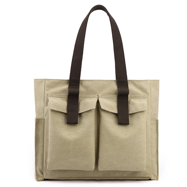 Bolso de lona con asa -Bolso para mamá, bolso de mensajero de gran capacidad, bolso de hombro duradero con múltiples bolsillos, bolso de mano resistente al desgaste, bolso reutilizable, fácil de