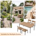 thumbnail image 2 of JOIVI 5 Piece Outdoor Dining Set, Stackable Rattan Chairs and 70" Metal Dining Table with WPC Tabletop, Outdoor Patio Furniture Set for 4 with All-Weather Chairs for Deck, Garden, Porch, 2 of 7