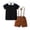 Black 001, variant on YTDSCS Baby Boys Clothes Sets 2PCS Short Sleeve Solid Colour T-Shirt Tops + Shorts with Suspender Straps Summer Outfits for Kids 3 Months-6 Years
