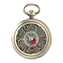 HEMLBOYW Hollow Pocket Watch Vintage Steampunk Pocket Watch with Decoration Stylish Necklace Chain Watch for Men Women Metal