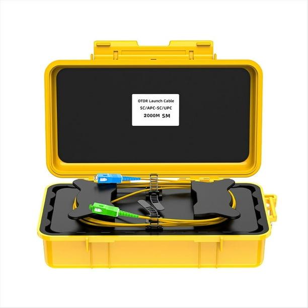 Eliminador de Zona Muerta OTDR, Anillos de Fibra, Caja de Cable de Lanzamiento OTDR de Fibra Óptica de 2 Km SC/-SC/UPC