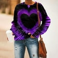 thumbnail image 6 of Jalioing Women's Sweatshirt for Valentine's Day Drop Shoulder Pullover Top Tie-Dye Print Fashion Tunics (X-Large, Purple), 6 of 6