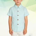 thumbnail image 2 of LIJCC Kids' Short-Sleeve Button-Down Shirt: Striped Pattern, Collared Design, Durable Fabric & Reinforced Buttons – Perfect for Daily & Semi-Casual Wear, 2 of 6