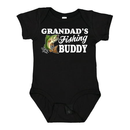 

Inktastic Grandad s Fishing Buddy with White Text Gift Baby Boy Bodysuit