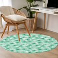 thumbnail image 5 of Pastoral Green Flower Round Living Room Rugs 3.3 ft, Watercolor Flower Farm Plant Abstract Washable Area Rug with Non-Slip Sturdy Edge Binding Round Front Door Mat Floor Carpet for Entryway, 5 of 9