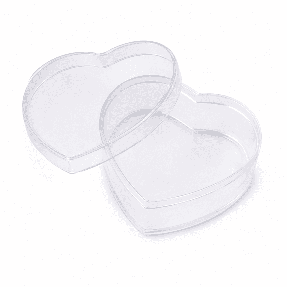 Clear Heart Shaped Plastic Gift Box with Lid, 130ml Candy Favor Container for Wedding Party Jewelry Storage