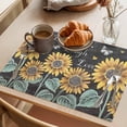 thumbnail image 3 of Summer Sunflowers Placemats Set of 4 Farmhouse Cartoon Botanical Flowers Place Mats Indoor Wipeable Table Mats Washable Cloth Dining Table Placemats for Kitchen Holiday Party Home Decor 13x19 Inch, 3 of 9