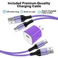 thumbnail image 5 of Type C Charger Block, Hootek 2 Pack USB C Cable 10FT Fast Charging Cable with USB Wall Charger Block, USB A to USB C Type C Cable Charging Cords, Type C Block Charger Adapter Cube USB Brick, Purple, 5 of 9