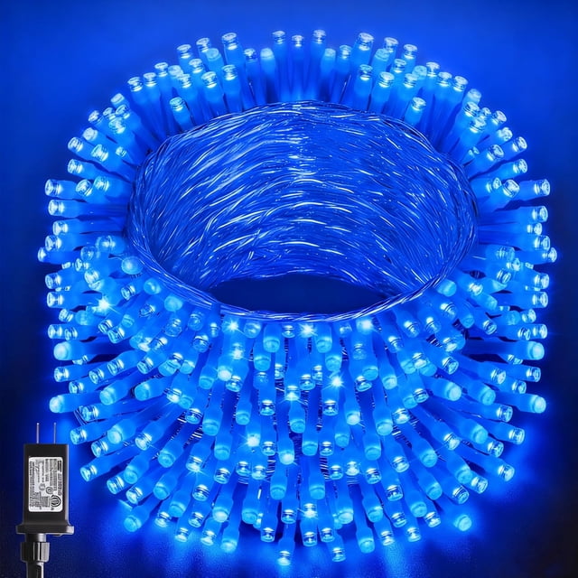 Cadena de luces VTECHNOLOGY, 20 m, 200 LED, azul transparente, 110 V