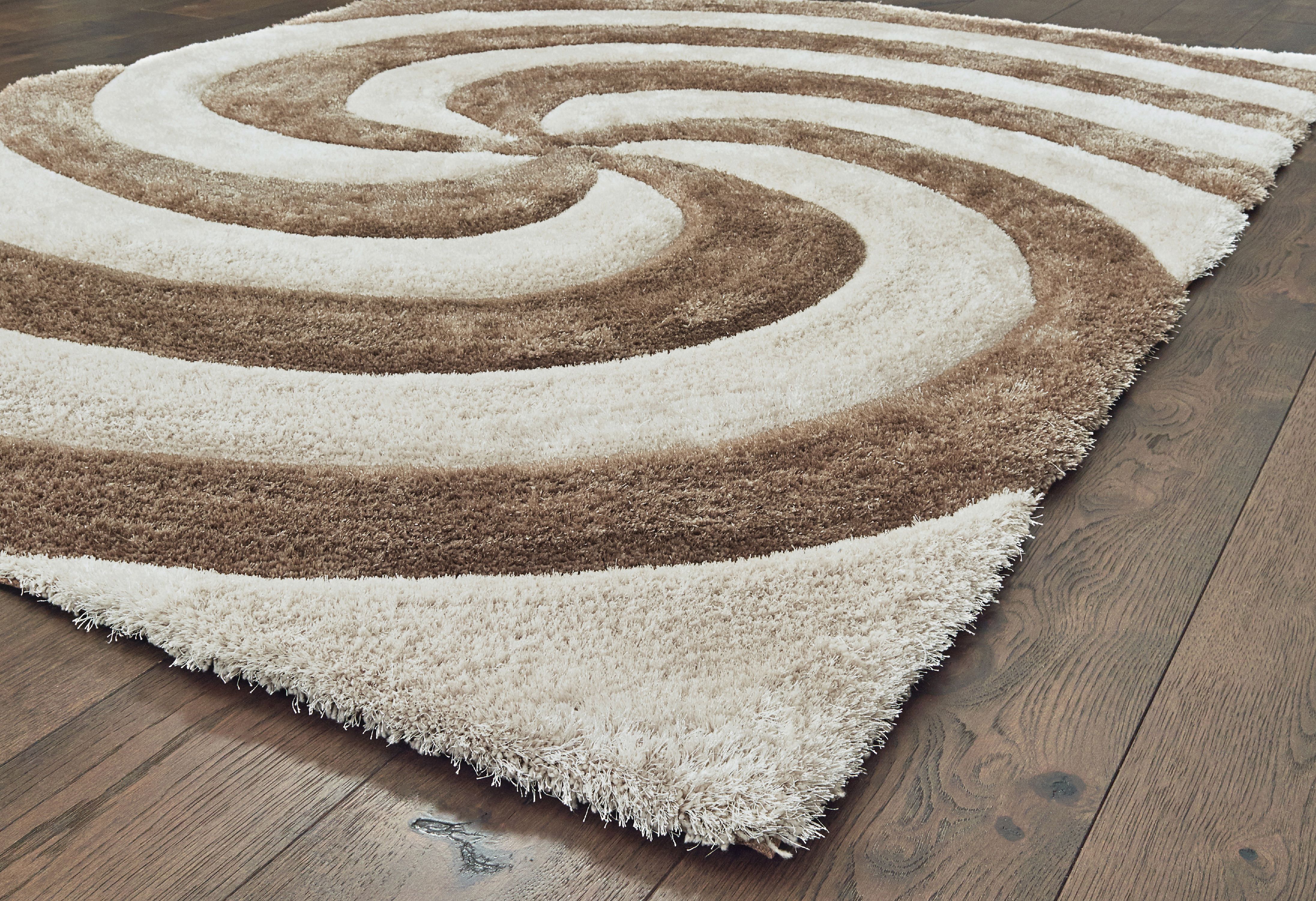 United Weavers Veria Agba Shag Beige Hand Carved Polyester Area Rug