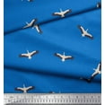 thumbnail image 3 of Soimoi Blue Viscose Chiffon Fabric Flying Stork Bird Decor Fabric Printed Yard 42 Inch Wide, 3 of 5
