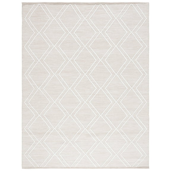 SAFAVIEH Kilim Meryll Diamond Polyester Area Rug, Natural/Ivory, 8' x 10'