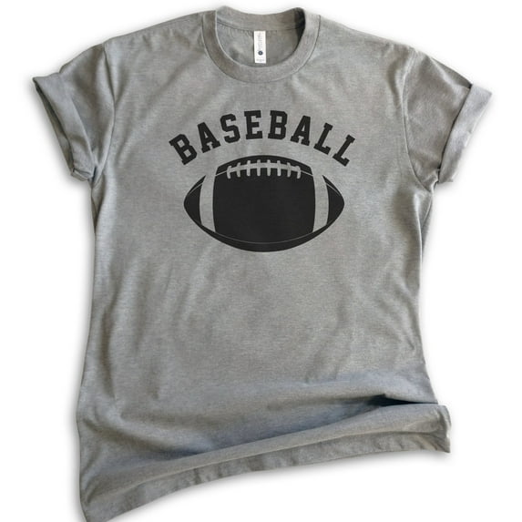Baseball Shirt, Unisex Women's Men's Shirt, Funny Baseball T-shirt, Funny Football Tee, Ironic Sports Tee, Dark Heather Gray, X-Small