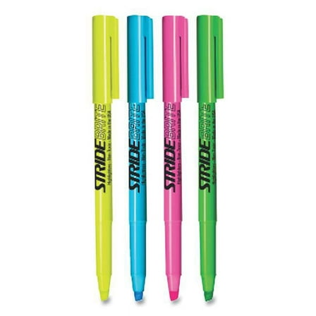Stridebrite Stick Highlighters - Chisel Tip - Assorted Ink & Barrel Color - Pack of 24