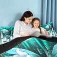 thumbnail image 4 of Homewish Glowing Butterfly Twin Comforter Sets for Girls, Bling Stars Diamonds Bedding Set, Cyan White, Black Reversible, 2pcs 1 Comforter and 1 Pillowcase, 4 of 6