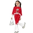 thumbnail image 3 of Krdevn Girls Christmas Outfit 2 Piece Long Sleeve Crew Neck Sweatshirt and Flared Bell Bottom Pants Set Toddler Little Kids Holiday Casual Clothing, 3 of 5