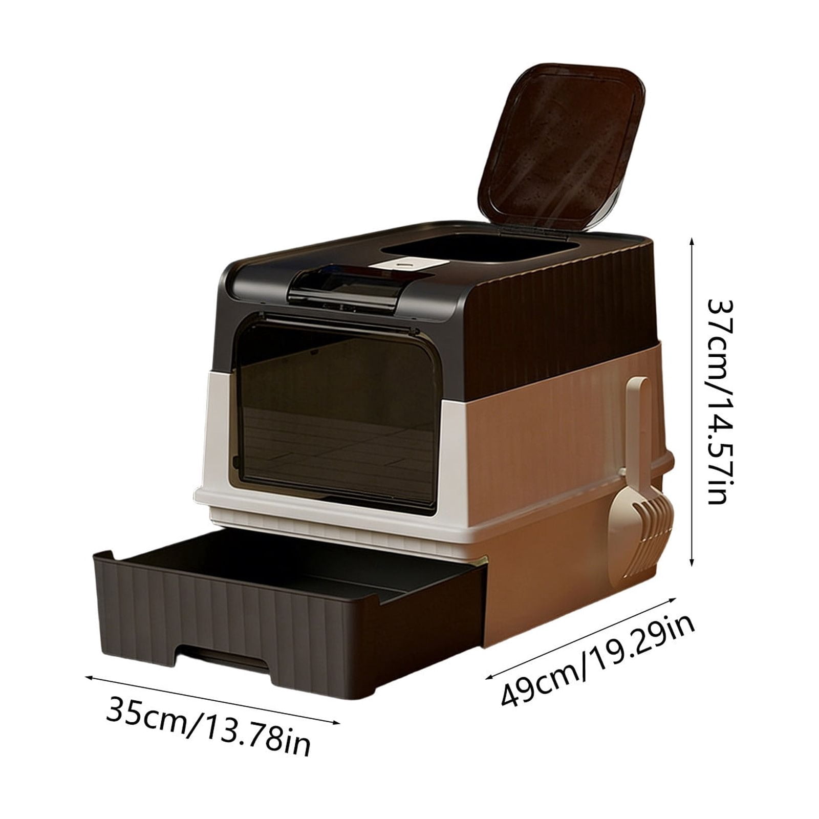 WLAGOOD Large Portable Foldable Cat Litter Box 19.3×13.8×14.6in Fully Enclosed Pan Detachable Drawer Odor Control Anti-Splashing Smooth Edge Spacious Entrance Indoor Cat Toilet